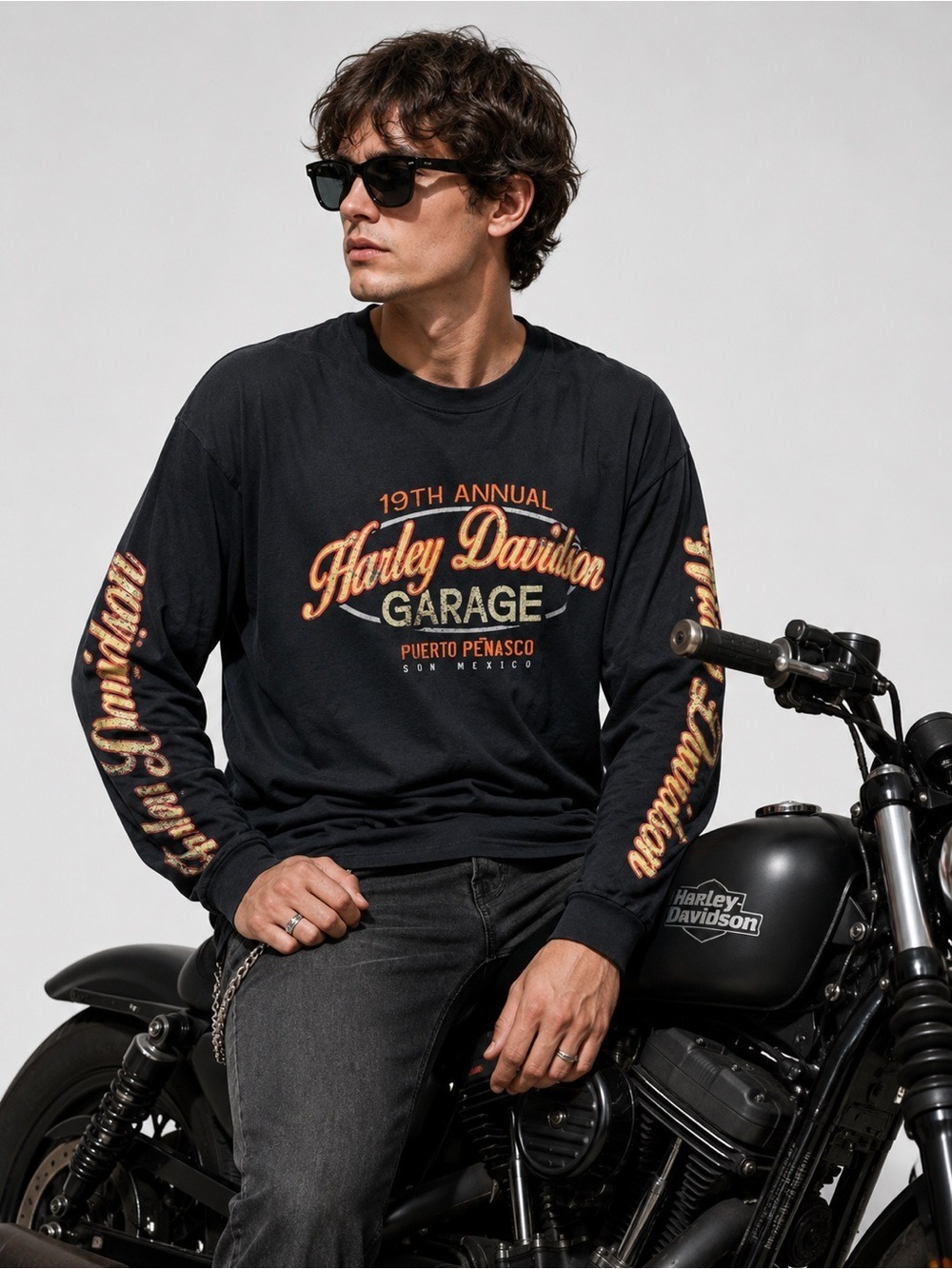 Harley-Davidson Garage Puerto Peñasco Mexico Long Sleeve Tee XXL